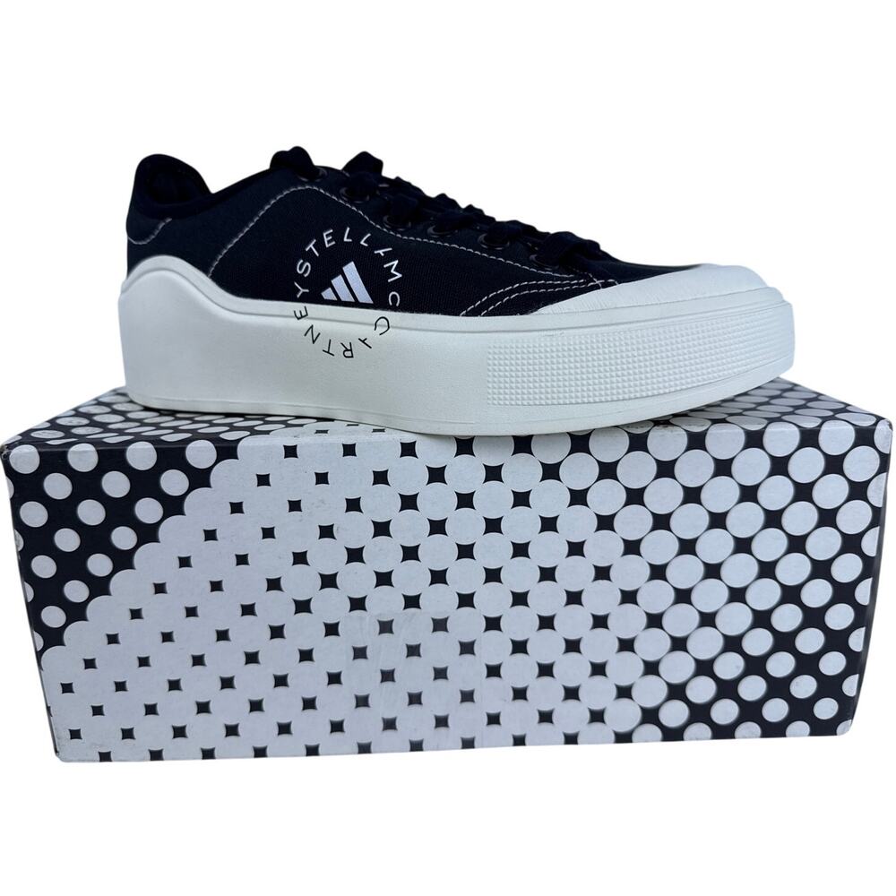 Adidas by Stella McCartney Court Cotton Sneakers Women's Size‎ 6 HP5702 Black